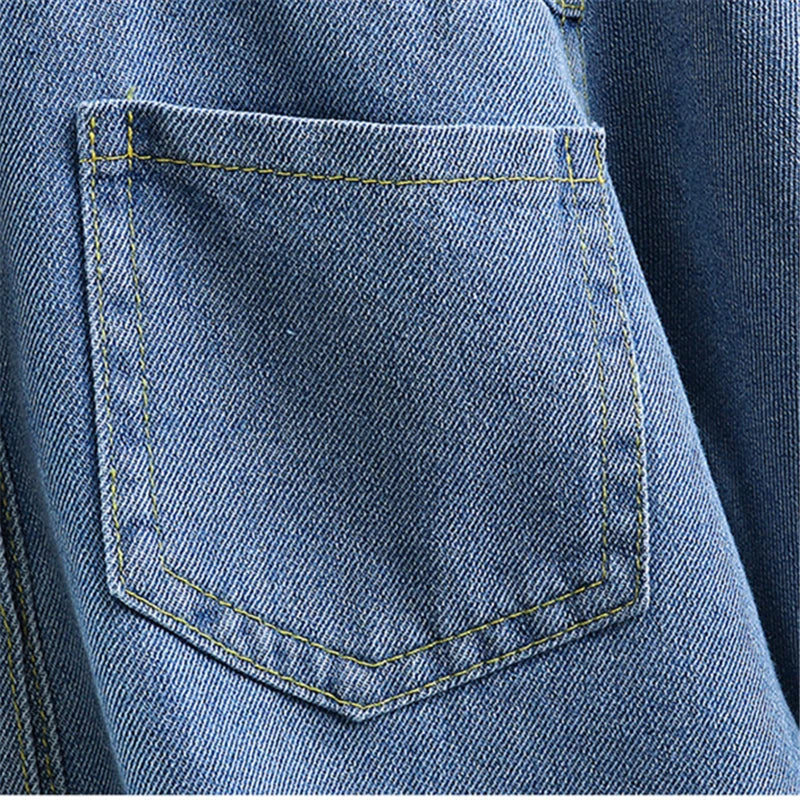 Brief Style Baby Girls Casual Vintage Blue Denim Jacket Coat Age 2 To 9 Years Old Kids Child Solid Spring Autumn Jeans Outfit