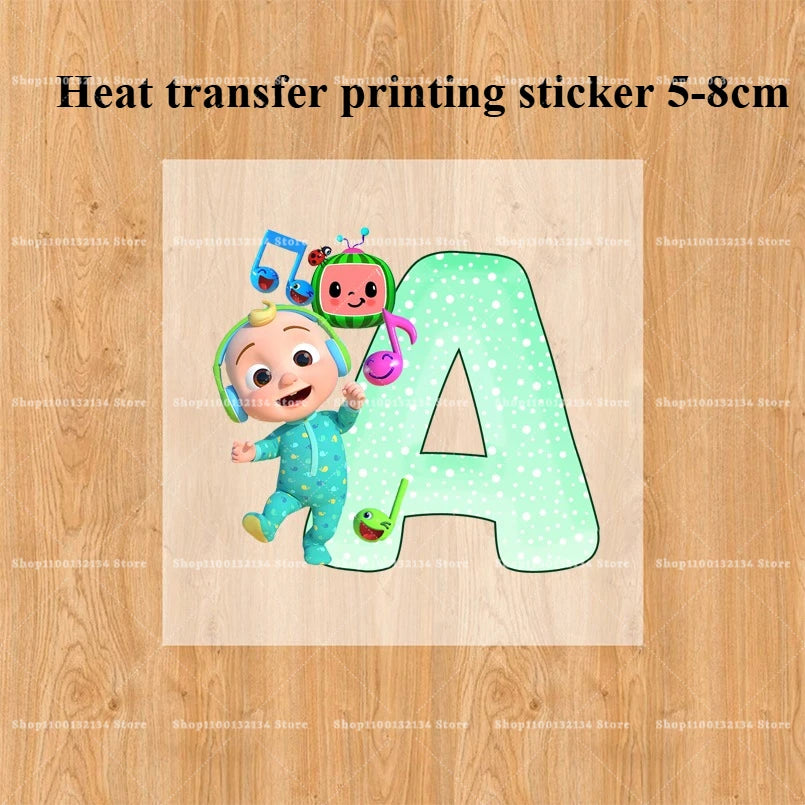 Cocomelons Kids Sweatshirts Anime Printed Letter A-Z Pullovers with Fleece Hoodies Boys Girls Children Crew Neck Clothes Gift