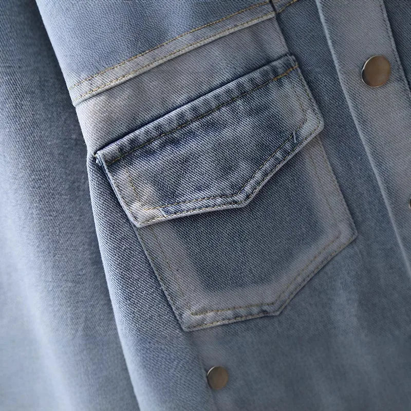 Spring Autumn Fashion Baby Boy Denim Jacket with Front Pocket Infant Child Casual Jeans Coat Outfit Kids Cool Streetwear Clothes