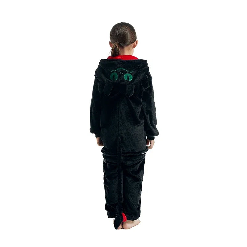 Kids Toothless Dragon Onesie Kigurumi Pajamas Cosplay Costume Halloween Christmas Boy Girls Full Body Clothes Anime Homewear