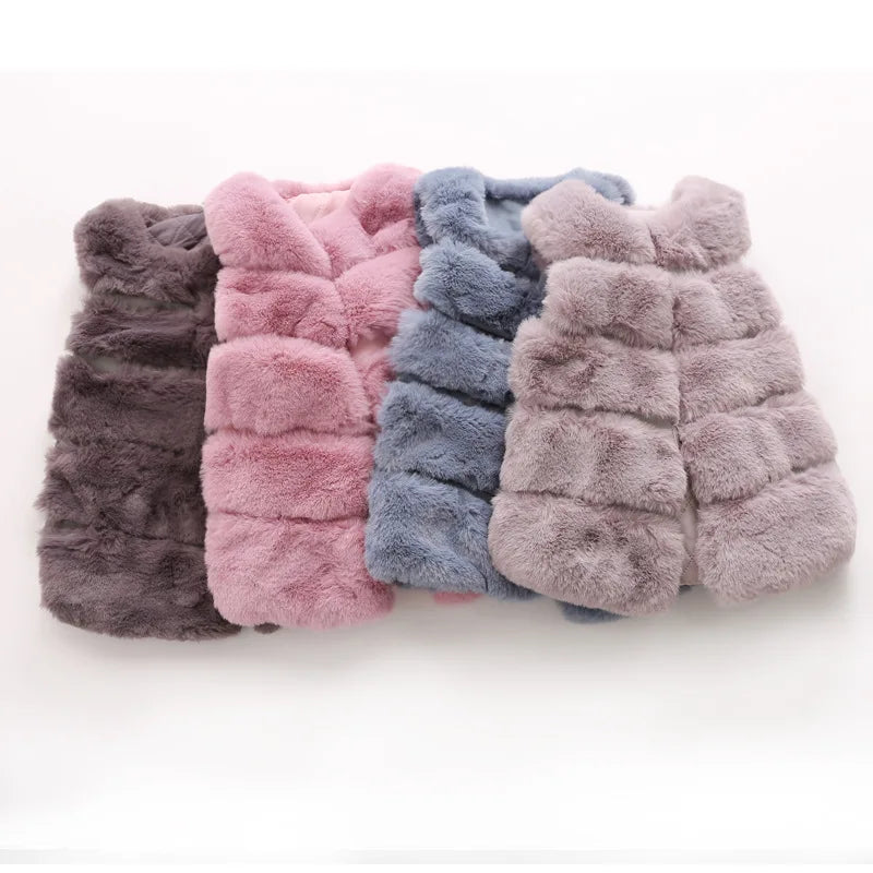 2024 Boys and Girls Baby Kids Hair Sweater Thick Hair Jacket Vest Fashion Casual Baby Warm Vset Casual All-match