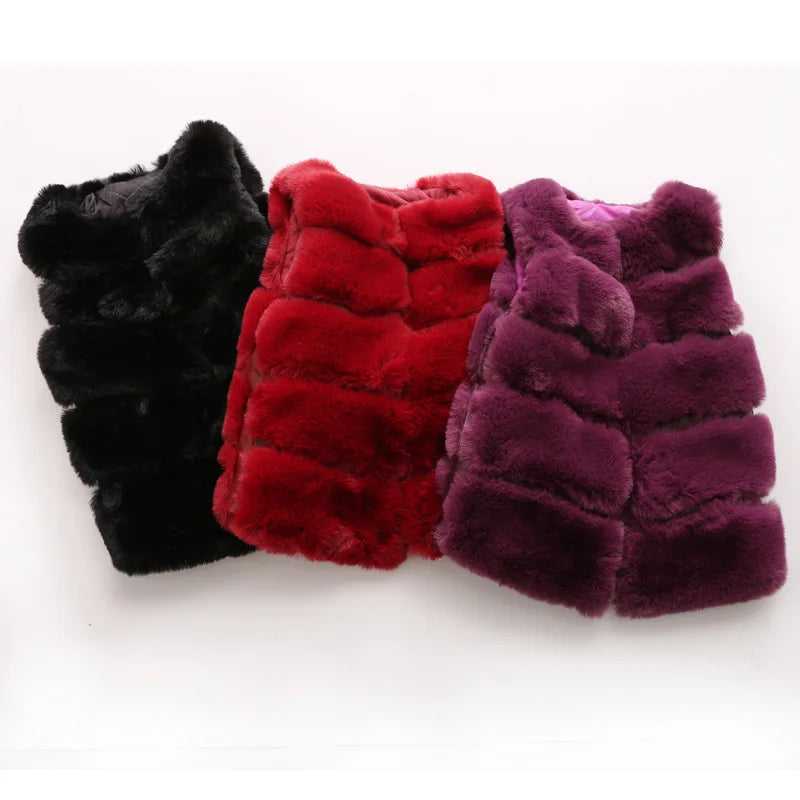 2024 Boys and Girls Baby Kids Hair Sweater Thick Hair Jacket Vest Fashion Casual Baby Warm Vset Casual All-match